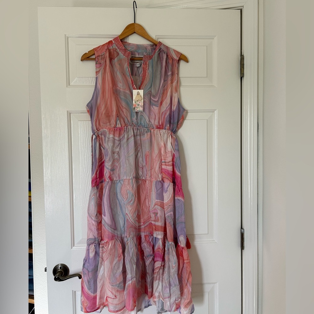 Johnny Was Laguna Vesper Drawstring Tank Dress Size L